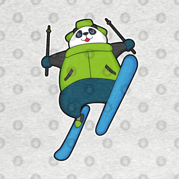 Panda as Ski jumper with Ski by Markus Schnabel